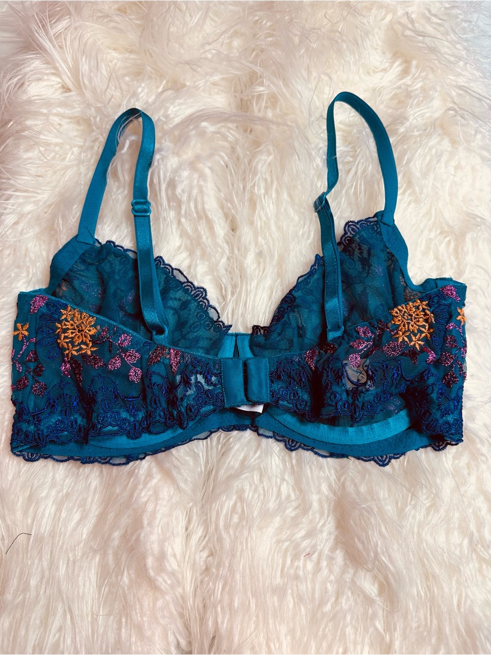NWT Cosabella Ushuaya Molded Underwire Bra 30E Royal Blue Embroidered Lace - Picture 4 of 7